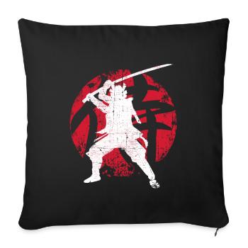 Samouraï - Housse de coussin décorative 45 x 45 cm - noir - Devant