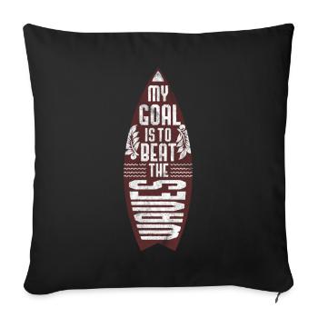 Le surfeur surfe - Housse de coussin décorative 45 x 45 cm - noir - Devant