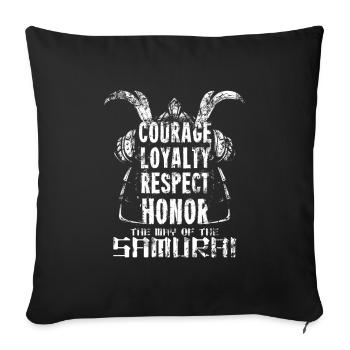 Samouraï - Housse de coussin décorative 45 x 45 cm - noir - Devant