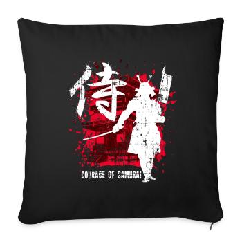 Cadeau de guerrier samouraï - Housse de coussin décorative 45 x 45 cm - noir - Devant