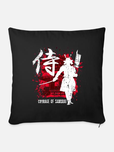 Samurai Krieger Geschenk - Sofakissenbezug 45 x 45 cm - Schwarz