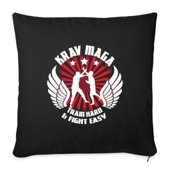 Krav Maga Martial Arts Mossad Military Gift - Sofa pillowcase 17,3'' x 17,3'' (45 x 45 cm) - black - Front