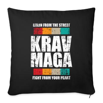 Krav Maga Disziplin Geschenk - Sofakissenbezug 45 x 45 cm - Schwarz - Vorne