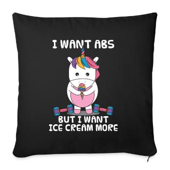 Unicorn fitness dumbbells sports ice cream gift - Sofa pillowcase 17,3'' x 17,3'' (45 x 45 cm) - black - Front