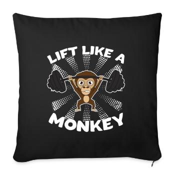 Monkey Fitness Sports Bicep Gift - Sofa pillowcase 17,3'' x 17,3'' (45 x 45 cm) - black - Front