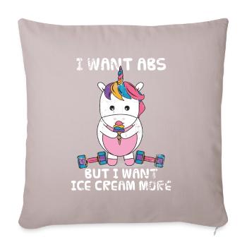 Einhorn Eis Hanteln Geschenk - Sofakissenbezug 45 x 45 cm - helles Taupe - Vorne
