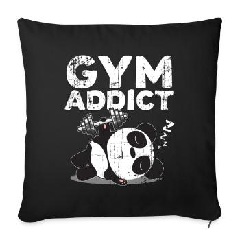 Panda dumbbell gift - Sofa pillowcase 17,3'' x 17,3'' (45 x 45 cm) - black - Front