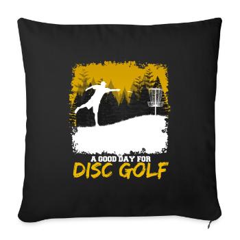 Disc Golf - Sofakissenbezug 45 x 45 cm - Schwarz - Vorne