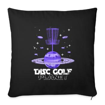Cadeau étoile disque golf - Housse de coussin décorative 45 x 45 cm - noir - Devant