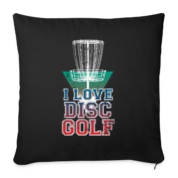 Disc Golf - Sofakissenbezug 45 x 45 cm - Schwarz - Vorne