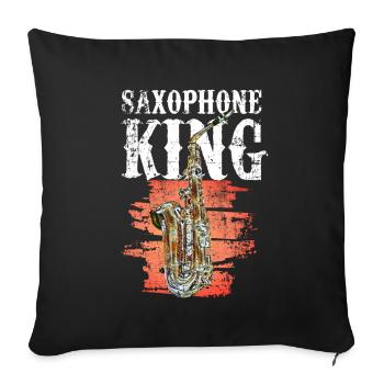 Saxophon - Sofakissenbezug 45 x 45 cm - Schwarz - Vorne
