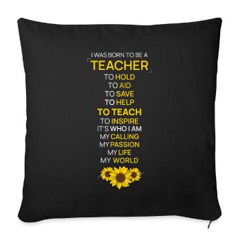 Geboren, ein Lehrer-Anerkennungs-Geschenk-Ruhestand zu sein - Sofakissenbezug 45 x 45 cm - Schwarz - Vorne
