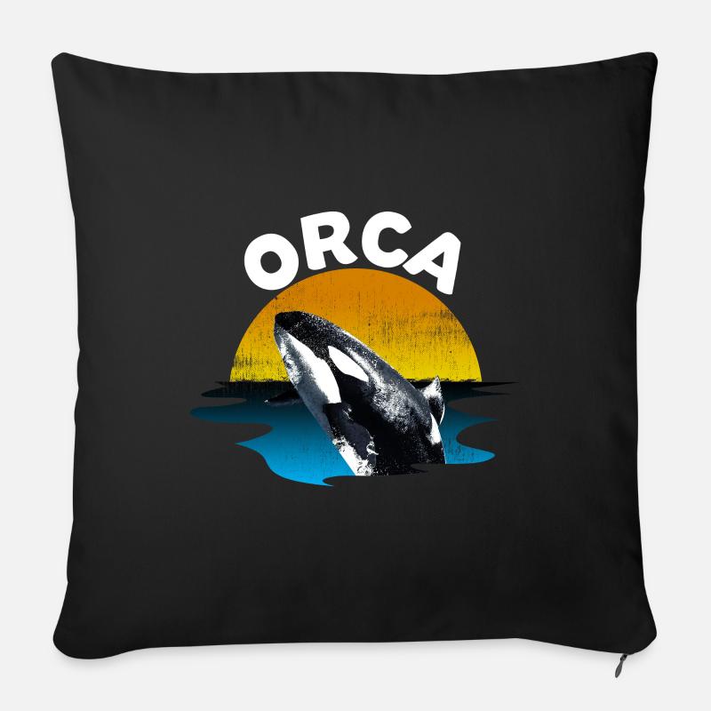 Orca - Sofakissenbezug 45 x 45 cm - Schwarz