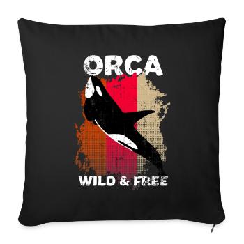 Orca - Sofa pillowcase 17,3'' x 17,3'' (45 x 45 cm) - black - Front