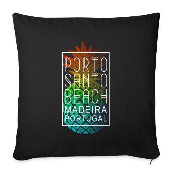 Porto Santo Madeira Portugal ananas vacances voyage - Housse de coussin décorative 45 x 45 cm - noir - Devant