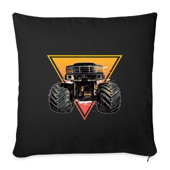 Monstertruck Motorsport - Sofakissenbezug 45 x 45 cm - Schwarz - Vorne