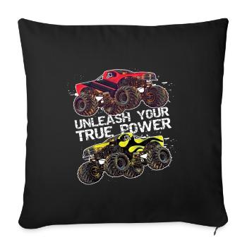 Camion monstre - Housse de coussin décorative 45 x 45 cm - noir - Devant