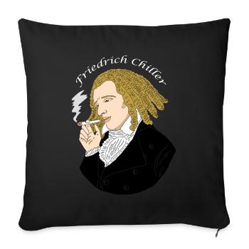 Friedrich Schiller Cannabis Weed Poet Chiller - Sofakissenbezug 45 x 45 cm - Schwarz - Vorne