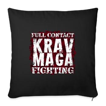 Krav Maga Nahkampf Selbstverteidigung - Sofakissenbezug 45 x 45 cm - Schwarz - Vorne
