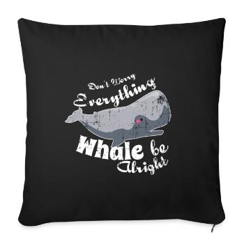 Whale sperm whale gray whale gift - Sofa pillowcase 17,3'' x 17,3'' (45 x 45 cm) - black - Front