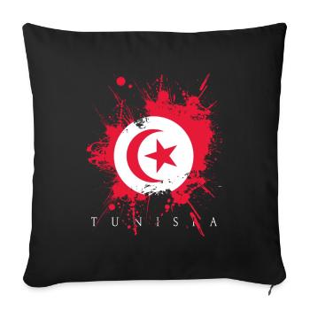 Tunisia Tunesien Afrika Tunis Fahne Flagge Land - Sofakissenbezug 45 x 45 cm - Schwarz - Vorne