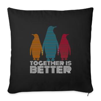 manchot - Housse de coussin décorative 45 x 45 cm - noir - Devant
