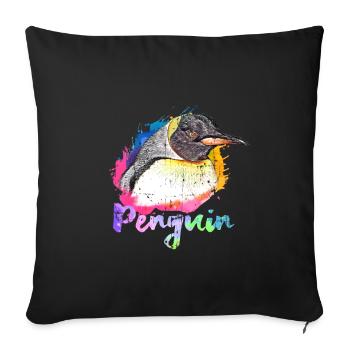 Penguin Antarctic gift - Sofa pillowcase 17,3'' x 17,3'' (45 x 45 cm) - black - Front