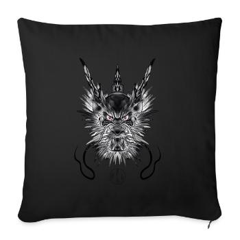 Japanischer Drachenhorimono-Tattoo-Stil schwarz - Sofakissenbezug 45 x 45 cm - Schwarz - Vorne