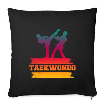 Taekwondo - Housse de coussin décorative 45 x 45 cm - noir - Devant