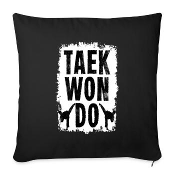 Taekwondo - Sofakissenbezug 45 x 45 cm - Schwarz - Vorne