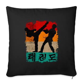 Taekwondo - Housse de coussin décorative 45 x 45 cm - noir - Devant