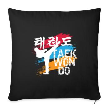 Taekwondo Kampfkunst Kampfsport - Sofakissenbezug 45 x 45 cm - Schwarz - Vorne