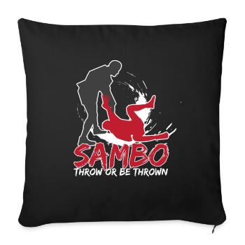 Sambo Combat Sport Geschenk - Sofakissenbezug 45 x 45 cm - Schwarz - Vorne