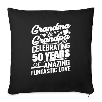 Gold Wedding Anniversary Grandma Grandpa - Sofa pillowcase 17,3'' x 17,3'' (45 x 45 cm) - black - Front