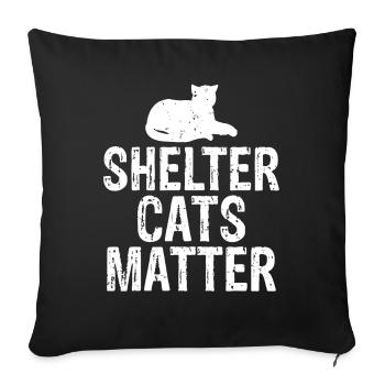 Cat Lover Shelter Cats Matter Cat Rescue - Housse de coussin décorative 45 x 45 cm - noir - Devant