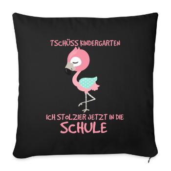 Tschüss Kindergarten - Sofakissenbezug 45 x 45 cm - Schwarz - Vorne