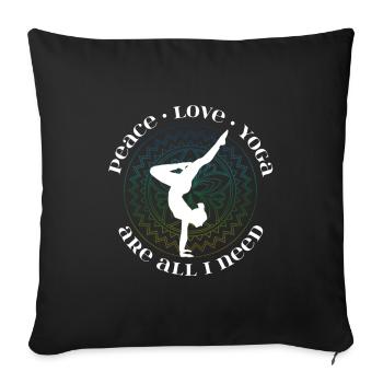 Yoga Hobby Sport Gift - Sofa pillowcase 17,3'' x 17,3'' (45 x 45 cm) - black - Front