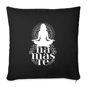 Yoga Namaste - Sofa pillowcase 17,3'' x 17,3'' (45 x 45 cm) - black - Front