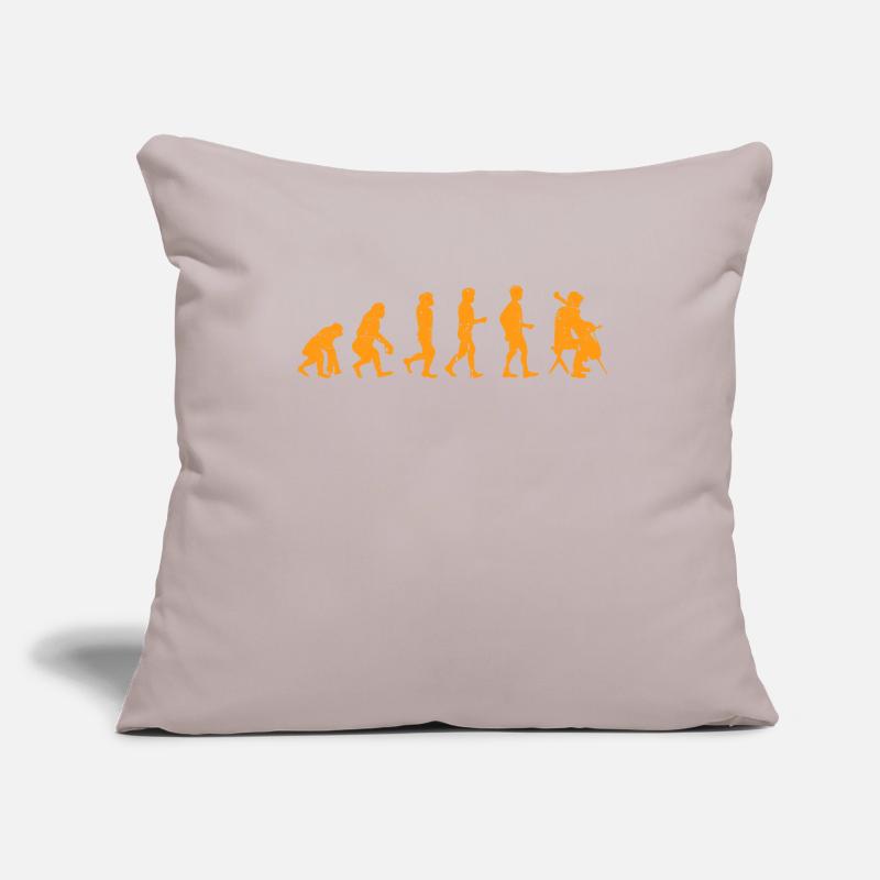 Violoncelliste Evolution Idée Cadeau Violoncelle Orange Housse de coussin décorative 45 x 45 cm