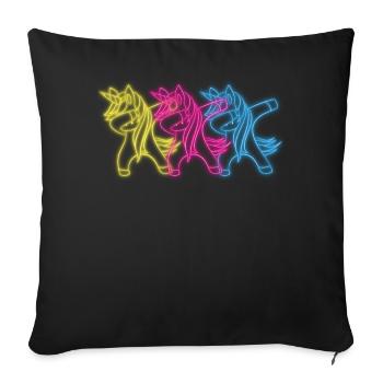 Abtupfen Einhorn 80er Jahre Retro Neon Sign Frauen Geschenk - Sofakissenbezug 45 x 45 cm - Schwarz - Vorne