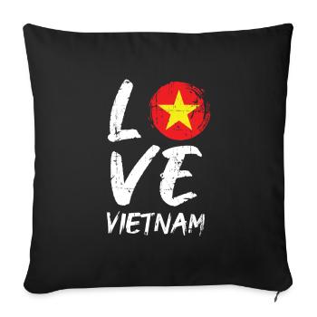 Vietnam - Sofa pillowcase 17,3'' x 17,3'' (45 x 45 cm) - black - Front