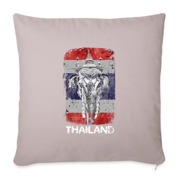 Éléphant de vacances en Thaïlande - Housse de coussin décorative 45 x 45 cm - taupe clair - Devant