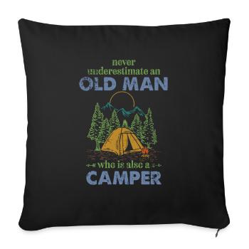 Camping The Old Man Camper Gift Idea - Sofa pillowcase 17,3'' x 17,3'' (45 x 45 cm) - black - Front