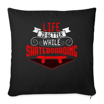 Skateboard cool skateboarding - Sofa pillowcase 17,3'' x 17,3'' (45 x 45 cm) - black - Front