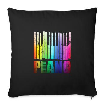 piano - Housse de coussin décorative 45 x 45 cm - noir - Devant