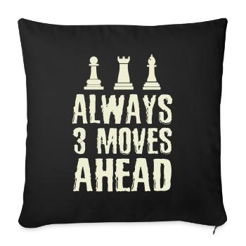 Le joueur d'échecs avance toujours 3 Amant d'échecs - Housse de coussin décorative 45 x 45 cm - noir - Devant