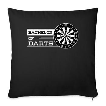 Baccalauréat en fléchettes cadeau de joueur de fléchettes - Housse de coussin décorative 45 x 45 cm - noir - Devant
