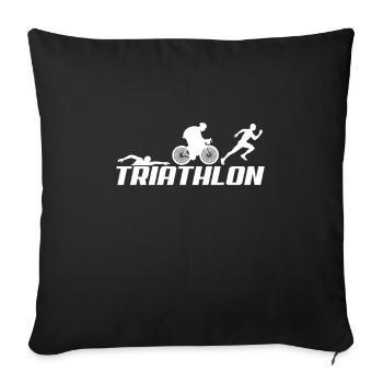 Triathlon - Sofakissenbezug 45 x 45 cm - Schwarz - Vorne