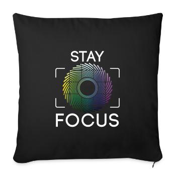 Photographer photographer focus camera - Sofa pillowcase 17,3'' x 17,3'' (45 x 45 cm) - black - Front