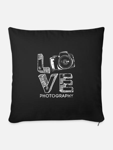 Spiegelreflexkamera Liebe Fotograf - Sofakissenbezug 45 x 45 cm - Schwarz